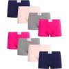 imageReebok Womens Boyshorts  8 Pack Breathable Stretch Ribbed and CutOut Mesh Boy Shorts Underwear for Women Sizes SXLFuchsiaLight GreyPinkBlue Rib