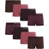 imageReebok Womens Boyshorts Underwear  8 Pack Stretch Performance Seamless Underwear for Women 4 Inseam with Tagless WaistbandSpacedyeBrownRose WineBrown Jacquard Seamless