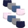 imageReebok Womens Briefs  8 Pack Soft Stretch Ribbed Knit High Waisted Brief Panties Seamless Underwear for WomenPink LadySharkskinEvening BlueBlue