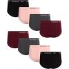 imageReebok Womens Briefs  8 Pack Soft Stretch Ribbed Knit High Waisted Brief Panties Seamless Underwear for WomenWineBlackened PearlLotusBlack