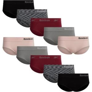imageReebok Hipster Panties for Women  10 Pack Stretch Performance Seamless Underwear with Relaxed Tagless Waist Sizes SXLBlackBlack SpacedyeBurgundyHeather GreyRose Pink