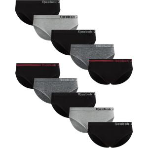 imageReebok Womens Bikini Underwear  10 Pack Stretch Performance Briefs Bikini Panties  Seamless Underwear for Women Size SXLBlackCharcoalBlackLight GreyBlack