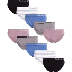 imageReebok Womens Bikini Underwear  10 Pack Stretch Performance Briefs Bikini Panties  Seamless Underwear for Women Size SXLWhite StripeCoronet BlueSharkskinToadstoolBlack