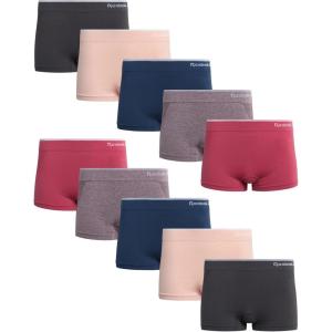 imageReebok Womens Boyshorts Underwear  10 Pack Stretch Performance Seamless Underwear for Women 4 Inseam Tagless WaistbandFoxgloveLotusFigDenimBlackened Pearl