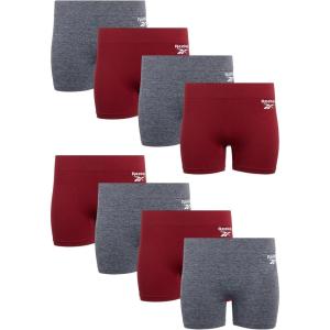 imageReebok Womens Boyshorts Underwear  8 Pack Stretch Performance Seamless Underwear for Women 4 Inseam with Tagless WaistbandLight Grey MelangeDusty Rose Seamless