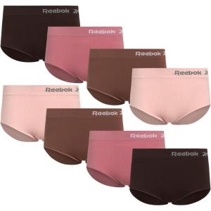 imageReebok Womens Briefs  8 Pack Soft Stretch Ribbed Knit High Waisted Brief Panties Seamless Underwear for WomenLotusNutmetFoxgloveJava
