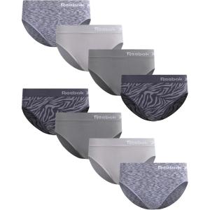 imageReebok Womens Briefs Underwear  8 Pack Stretch Performance Seamless Panties for Women Boy Shorts Underwear PackGraystone SharkskinShakskin Spacedye