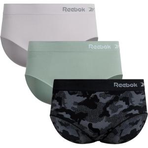 imageReebok Womens Hipster Underwear  3 Pack or 6 Pack Plus Size Performance Hipster Panties Seamless Underwear for Women 1X3XBlack JacquardPale GreyGreen3pk