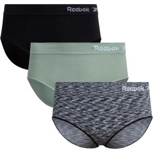 imageReebok Womens Hipster Underwear  3 Pack or 6 Pack Plus Size Performance Hipster Panties Seamless Underwear for Women 1X3XBlack SpacedyeBlackGreen3pk