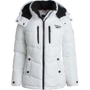 imageReebok Womens Puffer Jacket  Heavyweight Puffer Coat with Faux Fur Trim Hood  Outerwear Down Winter Jackets for WomenWinter White