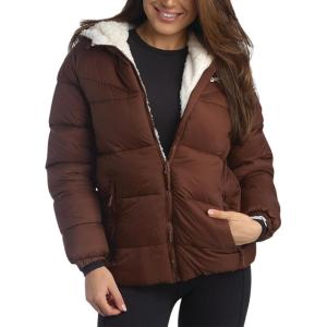 imageReebok Womens Puffer Jacket  Heavyweight Quilted Parka Winter Coat  Fully Faux Fur Lined Ski Jacket for WomenCognac