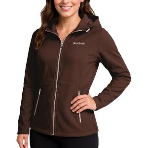 imageReebok Womens Softshell Jacket  Super Soft Woven Wind Resistant Womens Fleece Jacket for Golf Running Gym Workout HikingTruffle