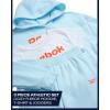 imageReebok Girls Pants Set  3 Piece Soft Fleece Pullover Hoodies Short Sleeve Graphic Tee and Jogger Sweatpants Sweatsuit SetCrystal Blue