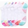 imageReebok Girls Lightweight Comfort Athletic Low Cut Socks 6 PackWhite Multi