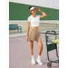 imagePleated Skirts for Women High Waisted Tennis Skirt Athletic Skorts with Pockets Shorts Workout Golf SkortKhaki