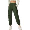 imageQuick Dry Cargo Pants Lightweight Tactical Hiking Pants with 6 Pockets for Women Elastic Waist and WaterResistantArmy Green