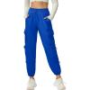 imageQuick Dry Cargo Pants Lightweight Tactical Hiking Pants with 6 Pockets for Women Elastic Waist and WaterResistantBlue