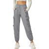 imageQuick Dry Cargo Pants Lightweight Tactical Hiking Pants with 6 Pockets for Women Elastic Waist and WaterResistantGrey