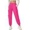 imageQuick Dry Cargo Pants Lightweight Tactical Hiking Pants with 6 Pockets for Women Elastic Waist and WaterResistantHot Pink