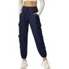 imageQuick Dry Cargo Pants Lightweight Tactical Hiking Pants with 6 Pockets for Women Elastic Waist and WaterResistantNavy Blue