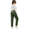 imageQuick Dry Cargo Pants Lightweight Tactical Hiking Pants with 6 Pockets for Women Elastic Waist and WaterResistantZipperarmy Green