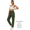 imageQuick Dry Cargo Pants Lightweight Tactical Hiking Pants with 6 Pockets for Women Elastic Waist and WaterResistantZipperarmy Green