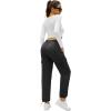 imageQuick Dry Cargo Pants Lightweight Tactical Hiking Pants with 6 Pockets for Women Elastic Waist and WaterResistantZipperblack