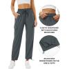 imageQuick Dry Cargo Pants Lightweight Tactical Hiking Pants with 6 Pockets for Women Elastic Waist and WaterResistantZipperdark Gery