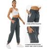 imageQuick Dry Cargo Pants Lightweight Tactical Hiking Pants with 6 Pockets for Women Elastic Waist and WaterResistantZipperdark Gery