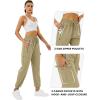 imageQuick Dry Cargo Pants Lightweight Tactical Hiking Pants with 6 Pockets for Women Elastic Waist and WaterResistantZipperkhaki