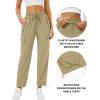 imageQuick Dry Cargo Pants Lightweight Tactical Hiking Pants with 6 Pockets for Women Elastic Waist and WaterResistantZipperkhaki