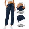 imageQuick Dry Cargo Pants Lightweight Tactical Hiking Pants with 6 Pockets for Women Elastic Waist and WaterResistantZippernavy Blue