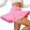 imageTennis Skirt for Women with Pockets Shorts Crossover High Waisted Athletic Golf Skorts Running Workout Skirts 2 in 1Hot Pink