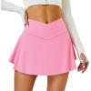 imageTennis Skirt for Women with Pockets Shorts Crossover High Waisted Athletic Golf Skorts Running Workout Skirts 2 in 1Hot Pink
