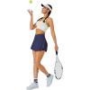 imageTennis Skirt for Women with Pockets Shorts Crossover High Waisted Athletic Golf Skorts Running Workout Skirts 2 in 1Navy Blue