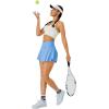 imageTennis Skirt for Women with Pockets Shorts Crossover High Waisted Athletic Golf Skorts Running Workout Skirts 2 in 1Sky Blue