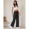 imageWide Leg Pants Women High Waisted Slacks Lounge Baggy Flowy Palazzo Pants with PocketsBlack