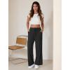 imageWide Leg Pants Women High Waisted Slacks Lounge Baggy Flowy Palazzo Pants with PocketsBlack