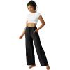 imageWide Leg Pants Women High Waisted Slacks Lounge Baggy Flowy Palazzo Pants with PocketsBlack