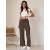imageWide Leg Pants Women High Waisted Slacks Lounge Baggy Flowy Palazzo Pants with PocketsBrown