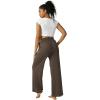 imageWide Leg Pants Women High Waisted Slacks Lounge Baggy Flowy Palazzo Pants with PocketsBrown