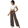 imageWide Leg Pants Women High Waisted Slacks Lounge Baggy Flowy Palazzo Pants with PocketsBrown