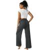 imageWide Leg Pants Women High Waisted Slacks Lounge Baggy Flowy Palazzo Pants with PocketsDeep Grey