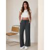 imageWide Leg Pants Women High Waisted Slacks Lounge Baggy Flowy Palazzo Pants with PocketsDeep Grey