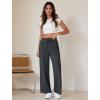 imageWide Leg Pants Women High Waisted Slacks Lounge Baggy Flowy Palazzo Pants with PocketsDeep Grey