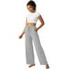 imageWide Leg Pants Women High Waisted Slacks Lounge Baggy Flowy Palazzo Pants with PocketsLight Grey