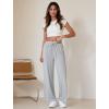 imageWide Leg Pants Women High Waisted Slacks Lounge Baggy Flowy Palazzo Pants with PocketsLight Grey