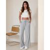 imageWide Leg Pants Women High Waisted Slacks Lounge Baggy Flowy Palazzo Pants with PocketsLight Grey