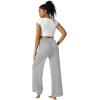 imageWide Leg Pants Women High Waisted Slacks Lounge Baggy Flowy Palazzo Pants with PocketsLight Grey
