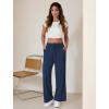 imageWide Leg Pants Women High Waisted Slacks Lounge Baggy Flowy Palazzo Pants with PocketsNavy Blue